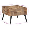 vidaXL Table basse gris 55x55x40 cm teck de r&eacute;cup&eacute;ration massif