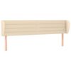 vidaXL T&ecirc;te de lit avec oreilles Cr&egrave;me 163x23x78/88 cm Tissu