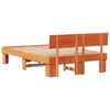 vidaXL Cadre de lit avec t&ecirc;te de lit Brun cire 135 x 190 cm Pin massif
