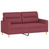 vidaXL Ensemble de canap&eacute;s 2 pcs avec coussins rouge bordeaux tissu