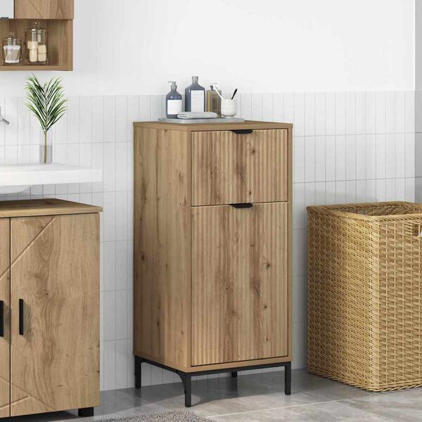 vidaXL Cabinet de salle de bain Ch&ecirc;ne artisanal 39,5 x 36 x 88 cm