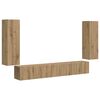 vidaXL Ensemble de meuble TV mural 4 pc Ch&ecirc;ne artisanal