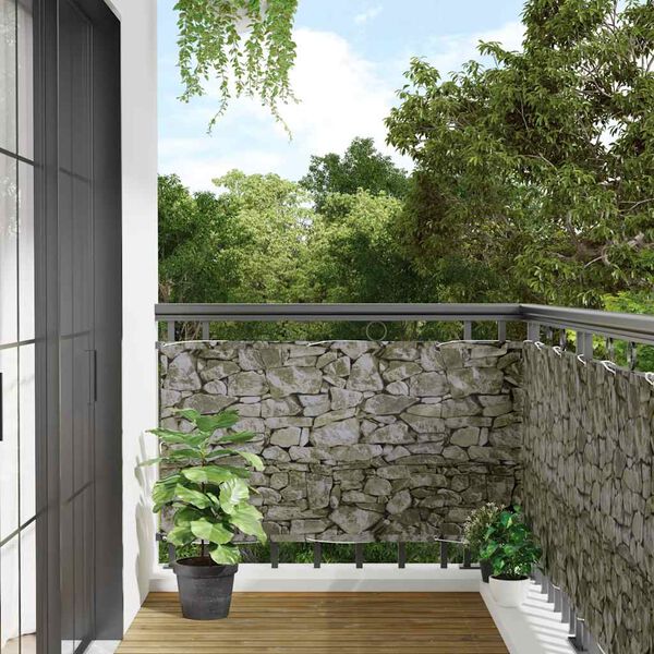 vidaXL &Eacute;cran d'intimit&eacute; de balcon aspect pierre 1000x75 cm PVC