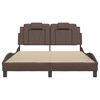 vidaXL Cadre de lit Viana avec LED sans matelas marron 140x200 cm