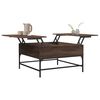 vidaXL Table basse ch&ecirc;ne marron 80x80x45 cm bois d'ing&eacute;nierie et m&eacute;tal