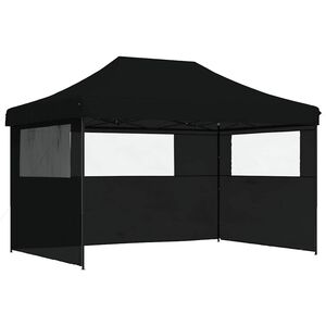 vidaXL Tente de r&eacute;ception pliable escamotable 3 parois lat&eacute;rales noir