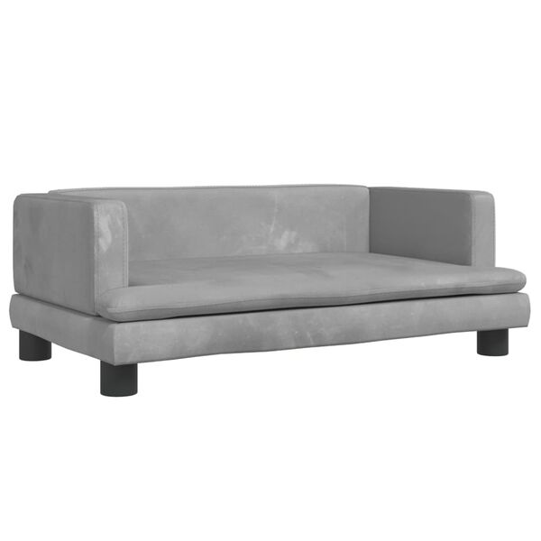 vidaXL Canap&eacute; pour enfants gris clair 80x45x30 cm velours