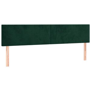 vidaXL T&ecirc;tes de lit Vert fonc&eacute; 200x5x78/88 cm Velours