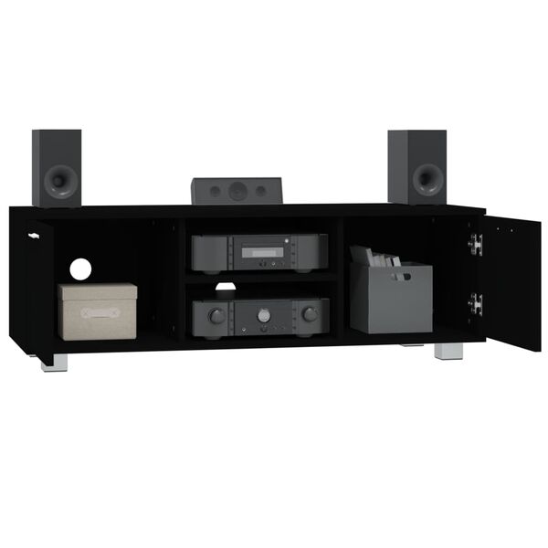 vidaXL Meuble TV Noir 120x40,5x35 cm Bois d'ing&eacute;nierie