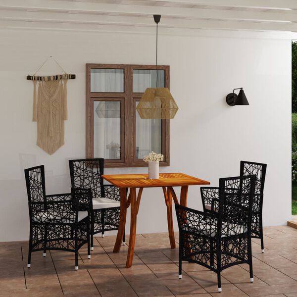 vidaXL Ensemble &agrave; manger de jardin 5 pcs Marron