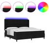 vidaXL Lit &agrave; ressort LED avec matelas Noir 200 x 200 cm tissu