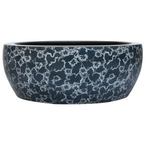 vidaXL Vasque &agrave; poser noir et bleu rond &Phi;41x14 cm c&eacute;ramique