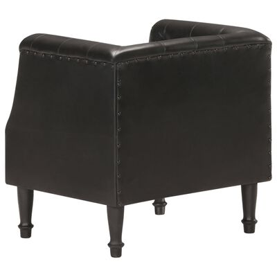 vidaXL Fauteuil Noir Cuir véritable