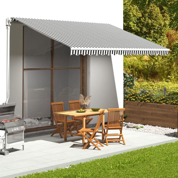 vidaXL Tissu de remplacement pour auvent Anthracite et blanc 4,5x3 m