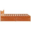 vidaXL Cadre de lit avec tiroirs cire marron 140x200cm bois pin massif