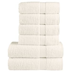 vidaXL Ensemble de serviettes de qualit&eacute; sup&eacute;rieure SOLUND 6 pcs cr&egrave;me