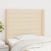 vidaXL T&ecirc;te de lit avec oreilles Cr&egrave;me 93x16x118/128 cm Tissu