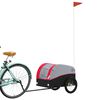vidaXL Remorque de v&eacute;lo noir et rouge 30 kg fer