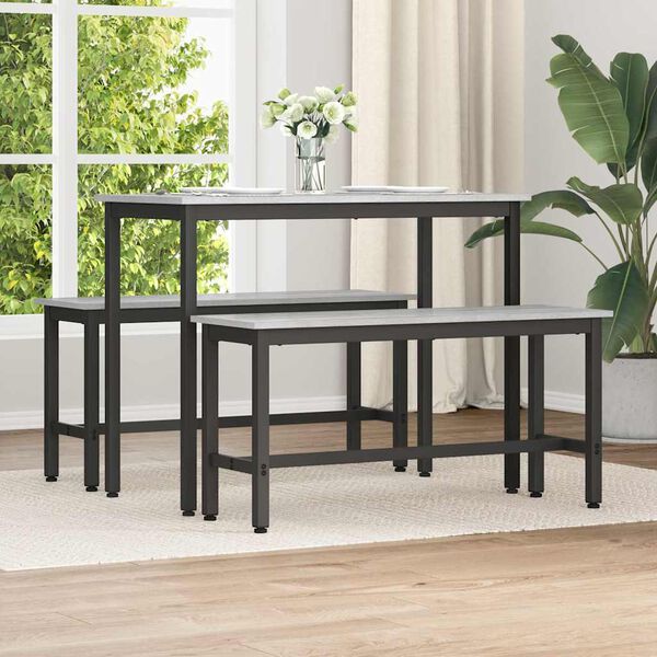 vidaXL Banc de salle &agrave; manger 2 pcs Gris Sonoma 100 x 32,5 x 48,5 cm