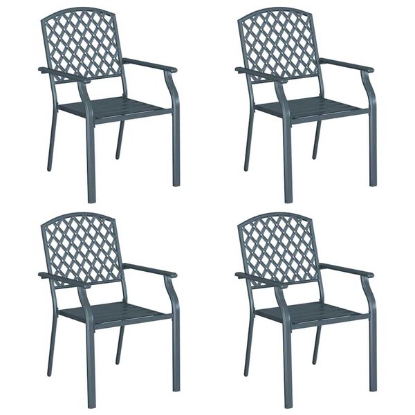 vidaXL Chaise de jardin 4 pcs Anthracite 56 x 65 x 89 cm Acier