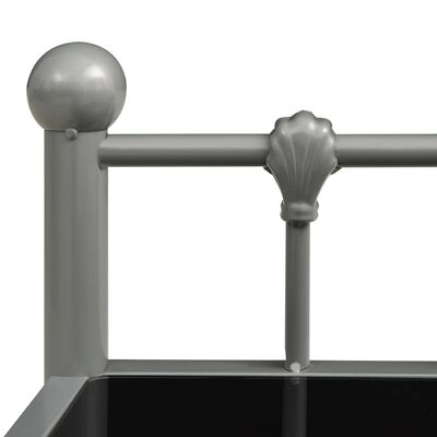 vidaXL Table de chevet Gris et noir 45x34,5x60,5 cm Métal et verre