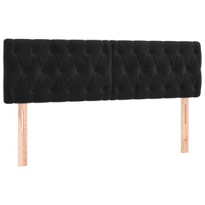 vidaXL T&ecirc;tes de lit Noir 160 x 7 x 78/88 cm Velours