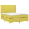 vidaXL Sommier &agrave; lattes de lit et matelas et LED Vert 140x190 cm Tissu