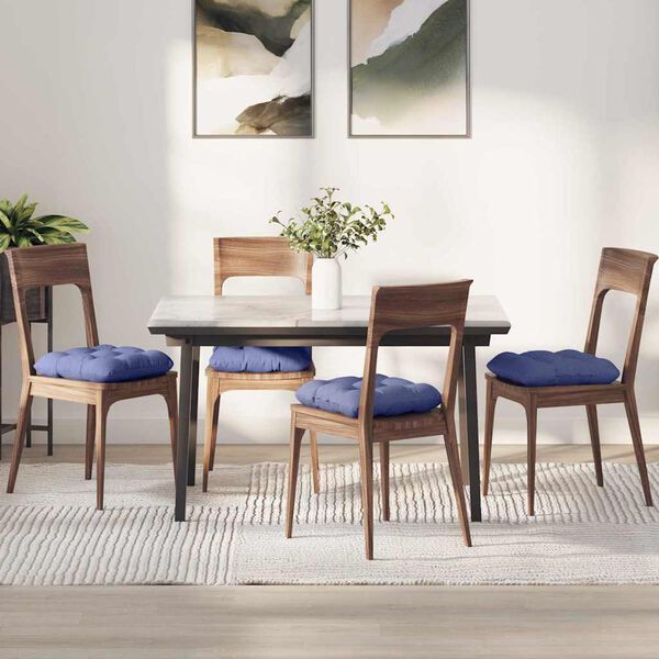 vidaXL Coussins de si&egrave;ge 4 pcs Bleu denim 40 x 40 x 12 cm tissu