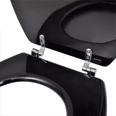 vidaXL Siège de toilette avec Couvercle MDF Design simple Noir