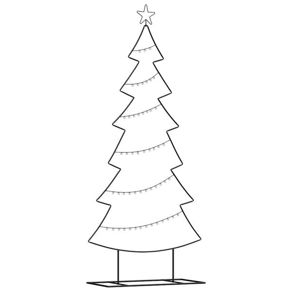 vidaXL Arbre de No&euml;l en m&eacute;tal avec support Noir 180 cm Acier