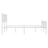 vidaXL Cadre de lit m&eacute;tal sans matelas et pied de lit blanc 140x190 cm