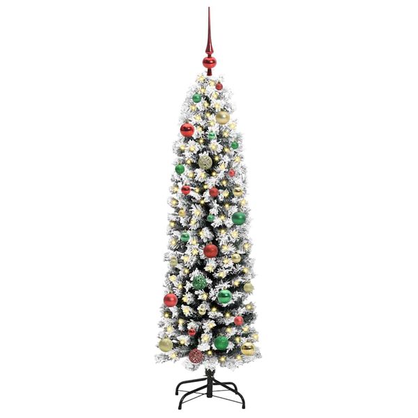 vidaXL Sapin de Noël artificiel Vert 150 cm PVC et acier et plastique