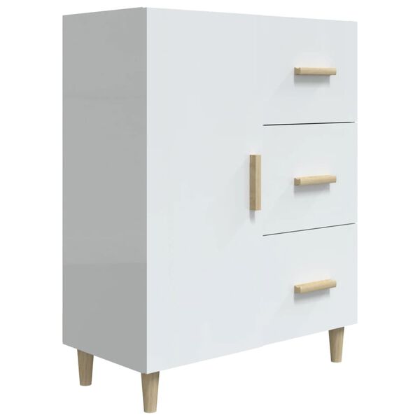 vidaXL Buffet Blanc brillant 69,5x34x90 cm Bois d'ing&eacute;nierie