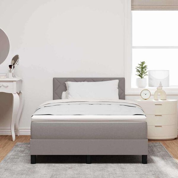 vidaXL Lit &agrave; ressorts avec matelas Taupe 120 x 200 cm tissu