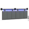 vidaXL T&ecirc;te de lit suspendue Gris fonc&eacute; Velours