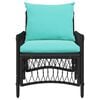 vidaXL Chaise de jardin avec coussin Noir 73 x 61 x 77 cm polyrotin