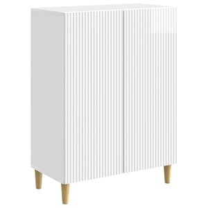 vidaXL Buffet Blanc brillant 66 x 34,5 x 90 cm Bois d'ing&eacute;nierie