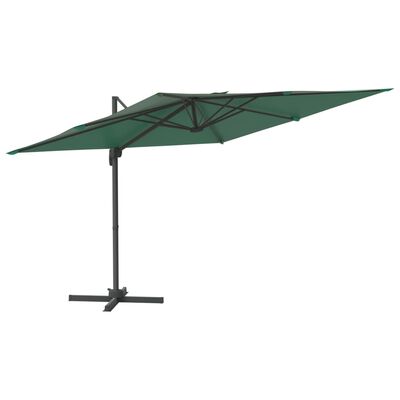 vidaXL Parasol de jardin en porte-à-faux avec mât en aluminium vert