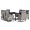 vidaXL Ensemble &agrave; manger de jardin et coussins 9 pcs Gris et noir