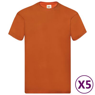 Fruit of the Loom T-shirts originaux 5 pcs Orange S Coton