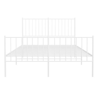 vidaXL Cadre de lit métal sans matelas et pied de lit blanc 120x190 cm