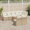 vidaXL Ensemble de canap&eacute; de jardin avec coussin 9 pcs Beige polyrotin