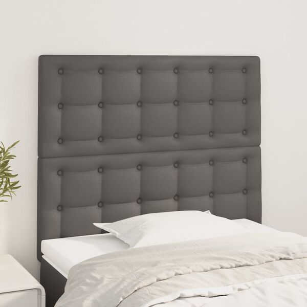 vidaXL T&ecirc;te de lit Gris 90x5x118/128 cm Similicuir