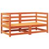 vidaXL Canapés d'angle de jardin coussins 2 pcs cire marron pin massif