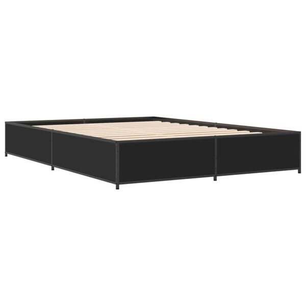vidaXL Cadre de lit sans matelas noir 140x190 cm