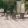 vidaXL Ensemble &agrave; manger jardin et coussins 7 pcs Noir et gris Rotin