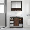 vidaXL Armoire lavabo de salle de bain ch&ecirc;ne marron bois d'ing&eacute;nierie