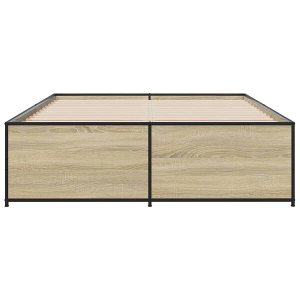 vidaXL Cadre de lit sans matelas ch&ecirc;ne sonoma 120x200 cm