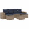 vidaXL Ensemble de canap&eacute; de jardin 7 pcs avec coussins gris r&eacute;sine tress&eacute;e