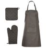 vidaXL Ensemble de serviettes et gants de four porte-pots 15 pcs noir